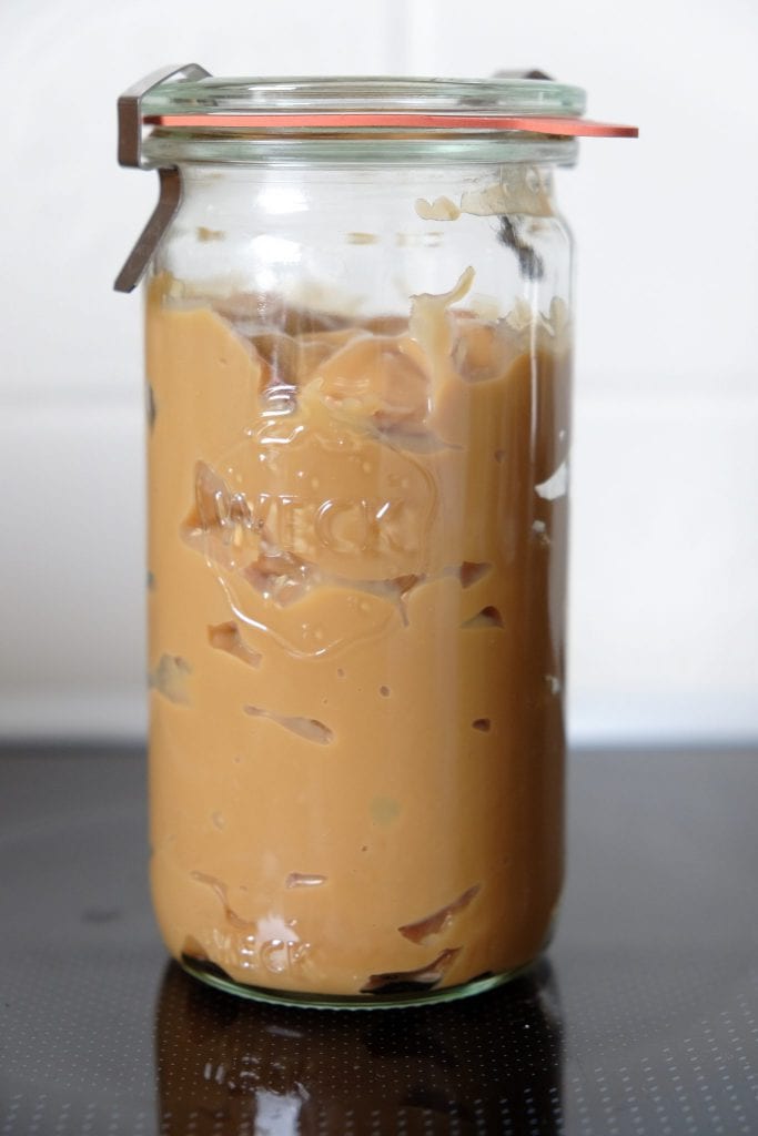 dulce de leche, karamelsmør, karamel, hjemmelavet, opskrift